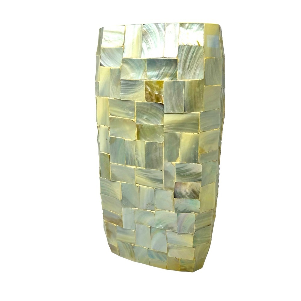 Beautiful Mother of Pearl | Oval Decor Vase | Three Hands Corp.